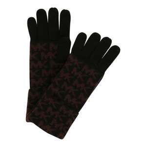 MICHAEL Michael Kors Prstové rukavice  čokoládová / černá