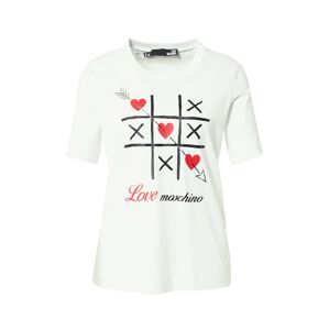 Love Moschino Tričko  bílá / černá / světle červená