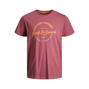 Jack & Jones Plus Tričko 'Brat'  zlatě žlutá / malinová / bílá