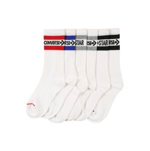 CONVERSE Ponožky 'WORDMARK CREW'  bílá / ohnivá červená / modrá / černá / šedá