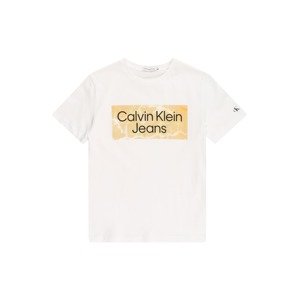 Calvin Klein Jeans Tričko  světle hnědá / černá / bílá