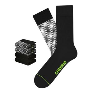 CHEERIO* Ponožky 'Herringbone Homie' světle zelená / černá / bílá