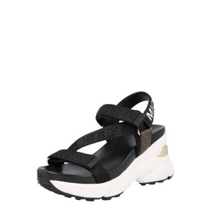 MICHAEL Michael Kors Páskové sandály 'MADDOX'  černá / hnědá / bílá