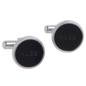 HUGO Manžetové knoflíčky 'E-Color'  černá / stříbrná