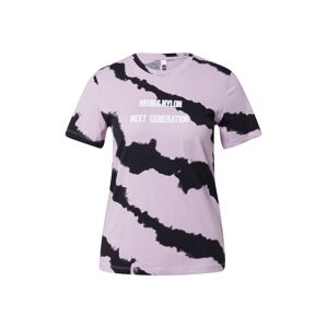 NEON & NYLON Tričko 'LINA'  pastelová fialová / černá / bílá