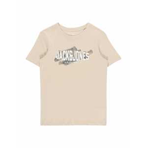 Jack & Jones Junior Tričko  světle hnědá / bílá / námořnická modř