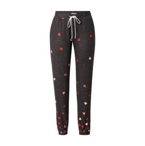 PJ Salvage Pyžamové kalhoty 'Kiss me goodnight'  grafitová / světle růžová / červená