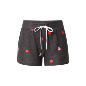 PJ Salvage Pyžamové kalhoty 'Kiss me goodnight'  grafitová / světle růžová / červená