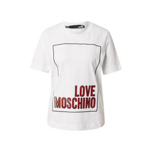 Love Moschino Tričko  červená / černá / bílá