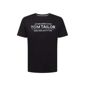TOM TAILOR Tričko  černá / bílá