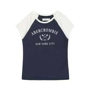 Abercrombie & Fitch Tričko  tmavě modrá / bílá