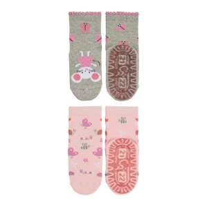 STERNTALER Ponožky  šedá / pink / bílá / červená