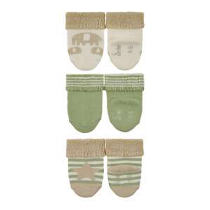 STERNTALER Ponožky  bílá / béžová / zelená