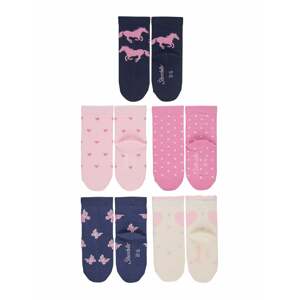 STERNTALER Ponožky  růžová / modrá / bílá