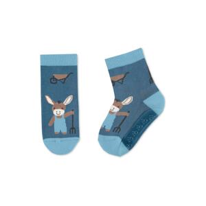 STERNTALER Ponožky 'Emmilius' modrá / světlemodrá / hnědá / bílá