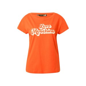 Love Moschino Tričko 'MAGLIETTA'  oranžová / bílá