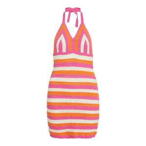 VILA Úpletové šaty 'Chrisser' oranžová / pink / bílá