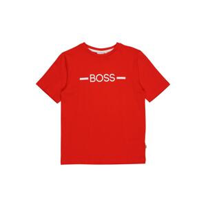 BOSS Kidswear Tričko  svítivě červená / bílá