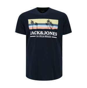 Jack & Jones Plus Tričko  námořnická modř / bílá / světle žlutá / světlemodrá / broskvová