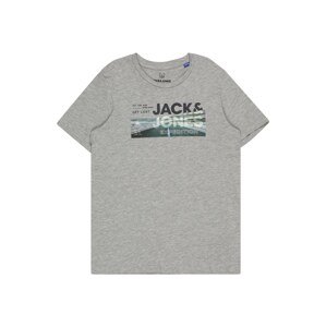 Jack & Jones Junior Tričko  šedý melír / černá / tmavě zelená / bílá