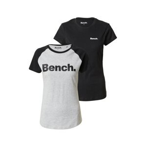 BENCH Tričko  černá / bílá / šedý melír
