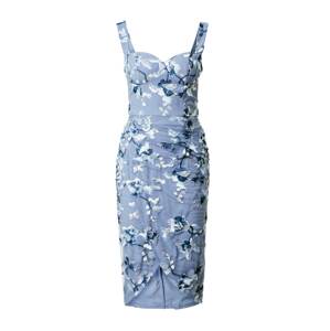 Chi Chi London Koktejlové šaty námořnická modř / kouřově modrá / chladná modrá / světlemodrá / bílá
