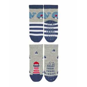 STERNTALER Ponožky  modrá / bílá / šedá / červená