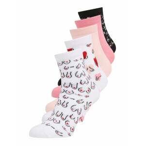 Monki Ponožky 'Polly'  bílá / pink / černá / růžová