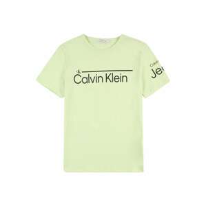 Calvin Klein Jeans Tričko  světle zelená / černá