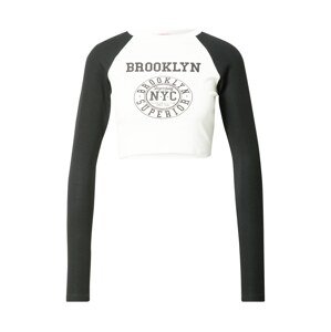 Edikted Tričko 'Brooklyn Babe' černá / bílá