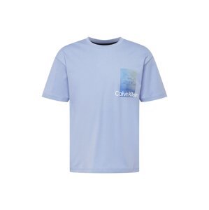 Calvin Klein Tričko 'Summer Clouds'  nebeská modř / světlemodrá / světle žlutá / bílá
