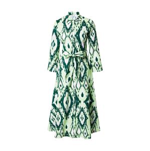Liebesglück Košilové šaty 'Yva' světle zelená / tmavě zelená / bílá