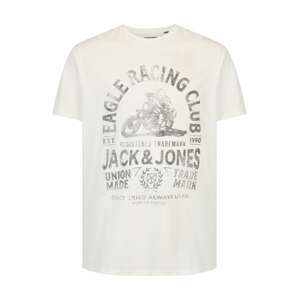 Jack & Jones Plus Tričko 'BIKER'  grafitová / bílá