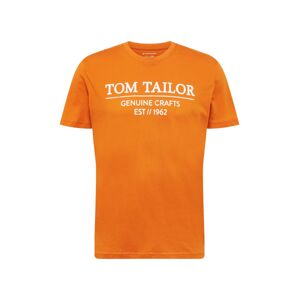 TOM TAILOR Tričko  bílá / oranžová