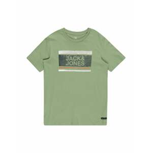 Jack & Jones Junior Tričko 'BRYAN'  námořnická modř / světle zelená / oranžová / offwhite