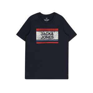 Jack & Jones Junior Tričko 'BRYAN'  béžová / kouřově modrá / tmavě modrá / červená