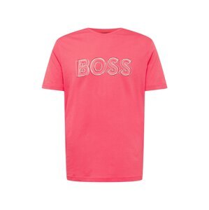 BOSS Green Tričko  pink / černá / bílá