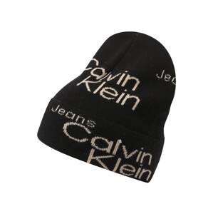 Calvin Klein Jeans Čepice  béžová / černá
