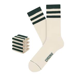 CHEERIO* Sportovní ponožky 'Retro Tennis Type' tmavě zelená / bílá