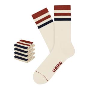 CHEERIO* Ponožky 'Retro Tennis Type 4P'  červená / černá / režná