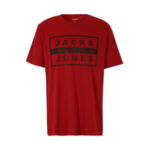 Jack & Jones Plus Tričko 'STORM'  tmavě červená / černá