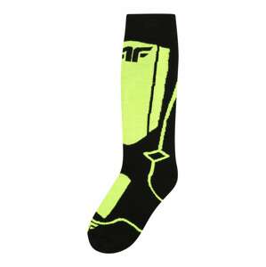 4F Sportovní ponožky  svítivě žlutá / černá